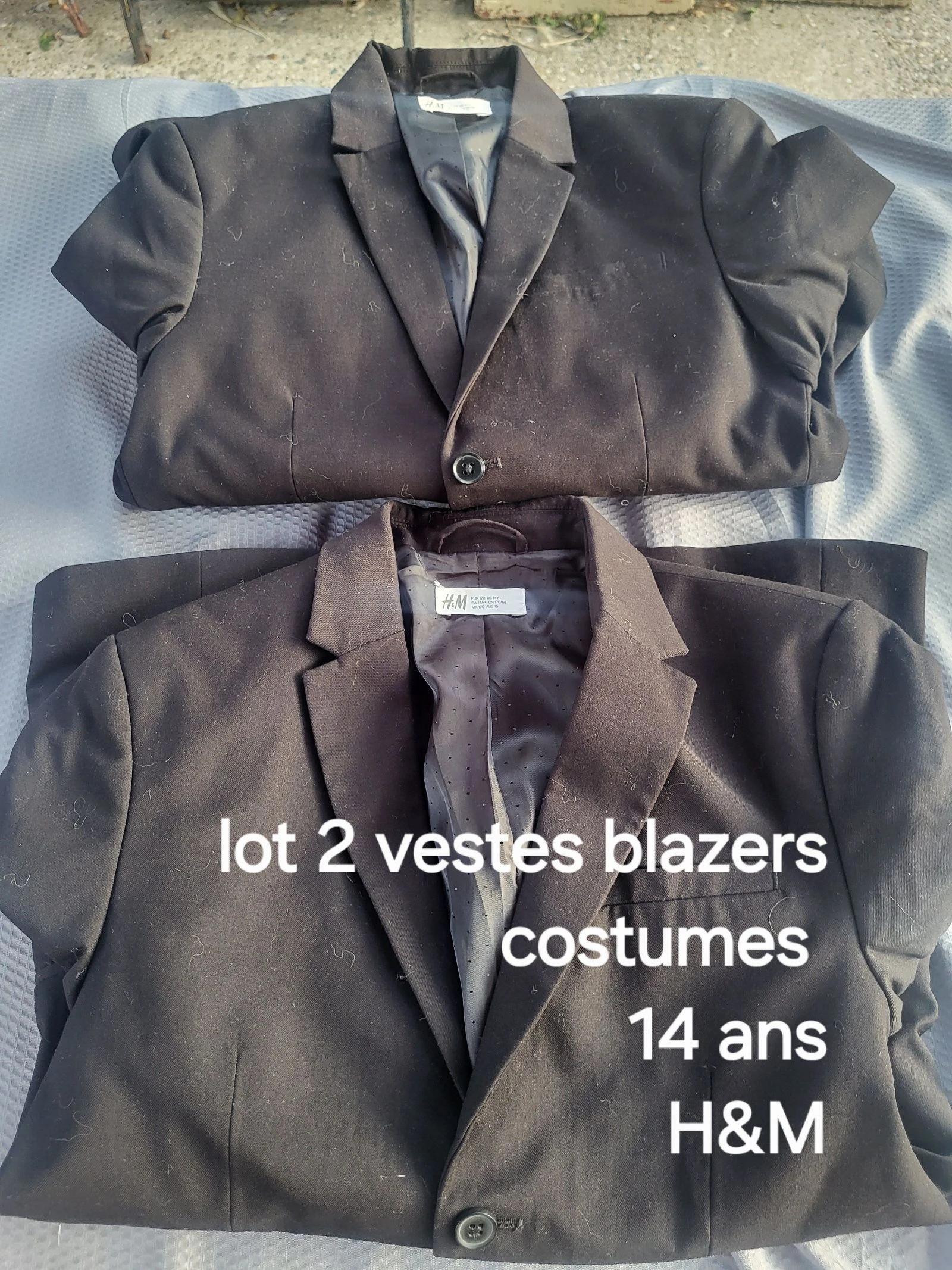 Lot 2 vestes costume blazers 14 ans